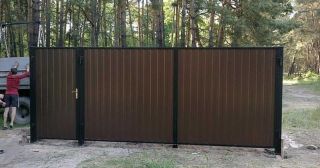 Купить распашные ворота из профнастила Арсеньев, цена от 2793 руб.